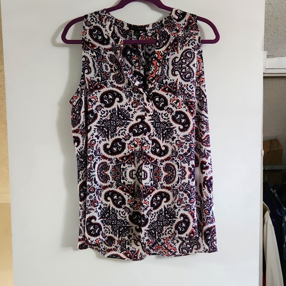 Paisley print tank top blouse